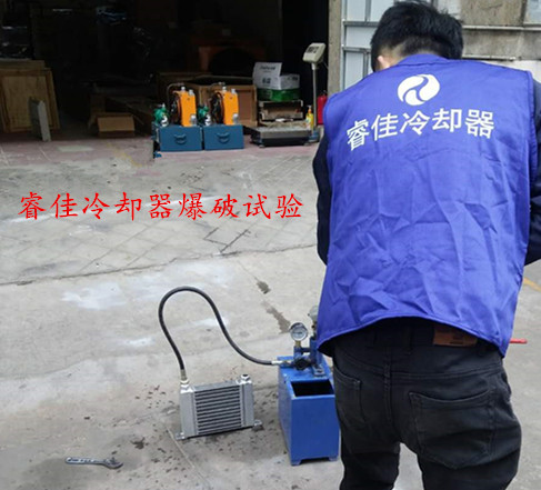 睿佳冷卻器：爆破試驗(yàn)（<font color='red'>液壓風(fēng)冷卻器</font>AH0608）